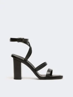 Leather sandals - BLACK