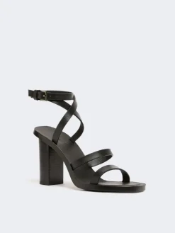 Leather sandals - BLACK