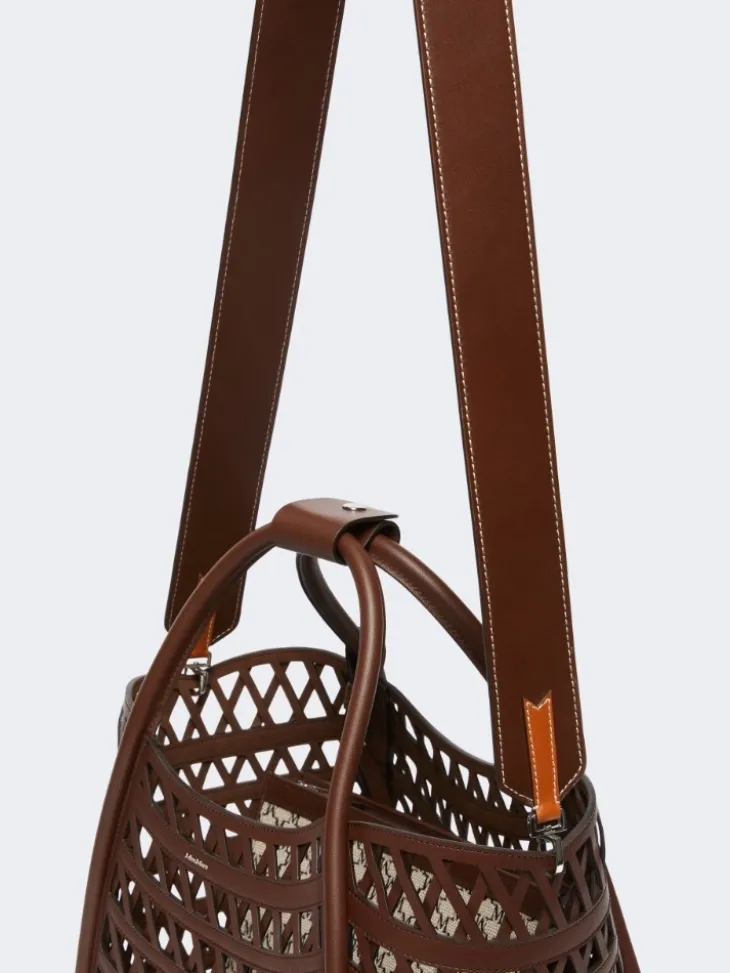 Leather shoulder strap - COCOA