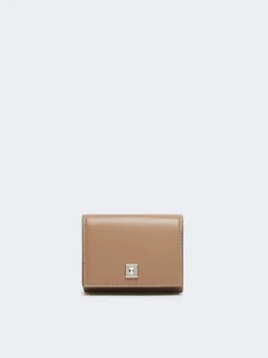 Leather tri-fold purse - MUD