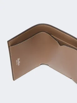 Leather tri-fold purse - MUD