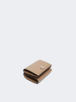 Leather tri-fold purse - MUD
