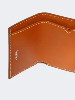Leather tri-fold purse - RUST
