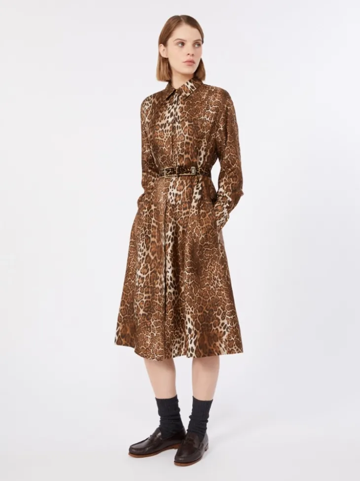 Leopard-print pony hair belt - CAMEL