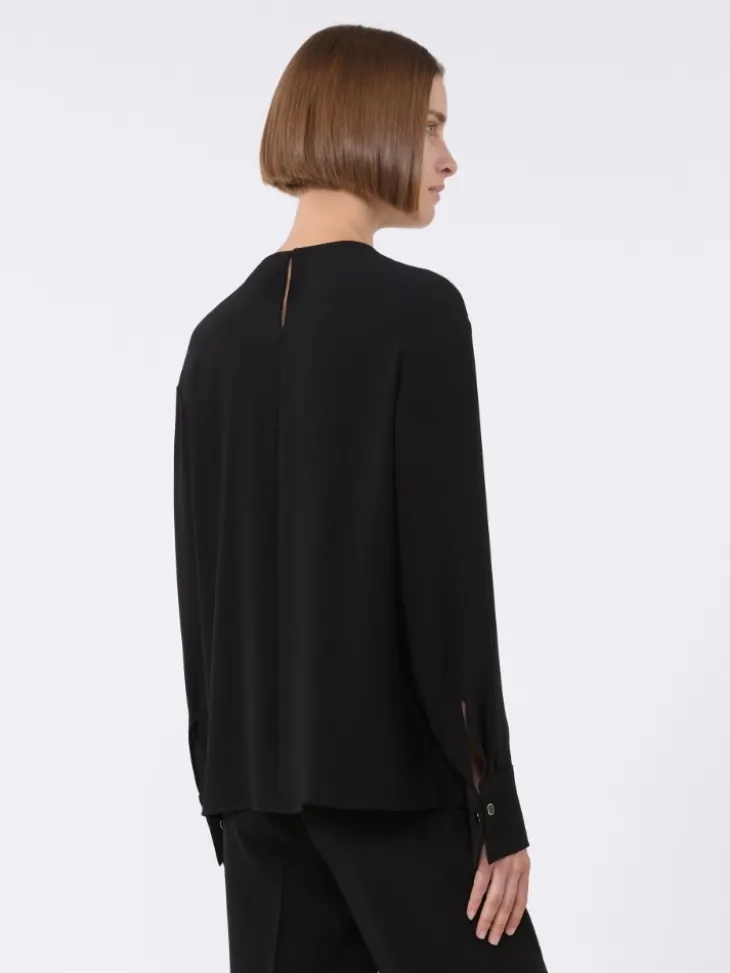 Lightweight cady blouse - BLACK