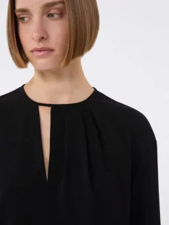 Lightweight cady blouse - BLACK