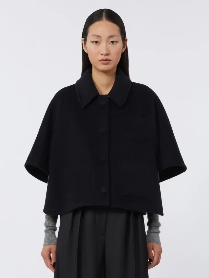 Lightweight cashmere cape - ULTRAMARINE