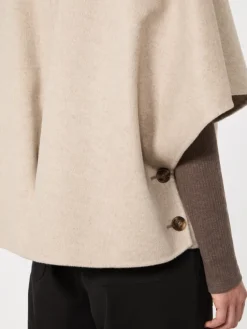 Lightweight cashmere cape - STONE