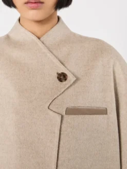 Lightweight cashmere cape - STONE