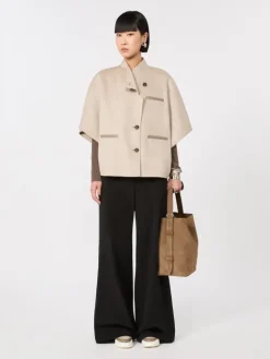 Lightweight cashmere cape - STONE