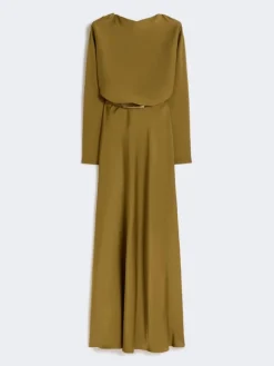 Lightweight satin dress - KAKI