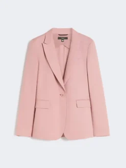Linen and cotton canvas blazer - ANTIQUE ROSE