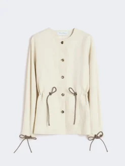 Linen and silk jacket - BEIGE