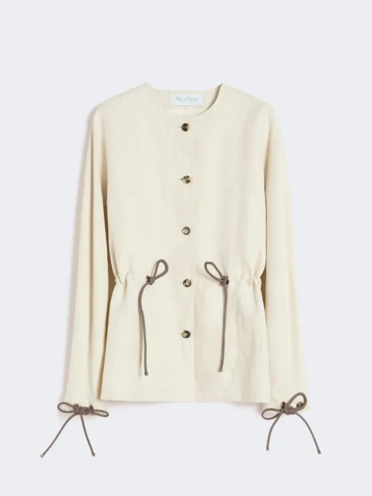 Linen and silk jacket - BEIGE