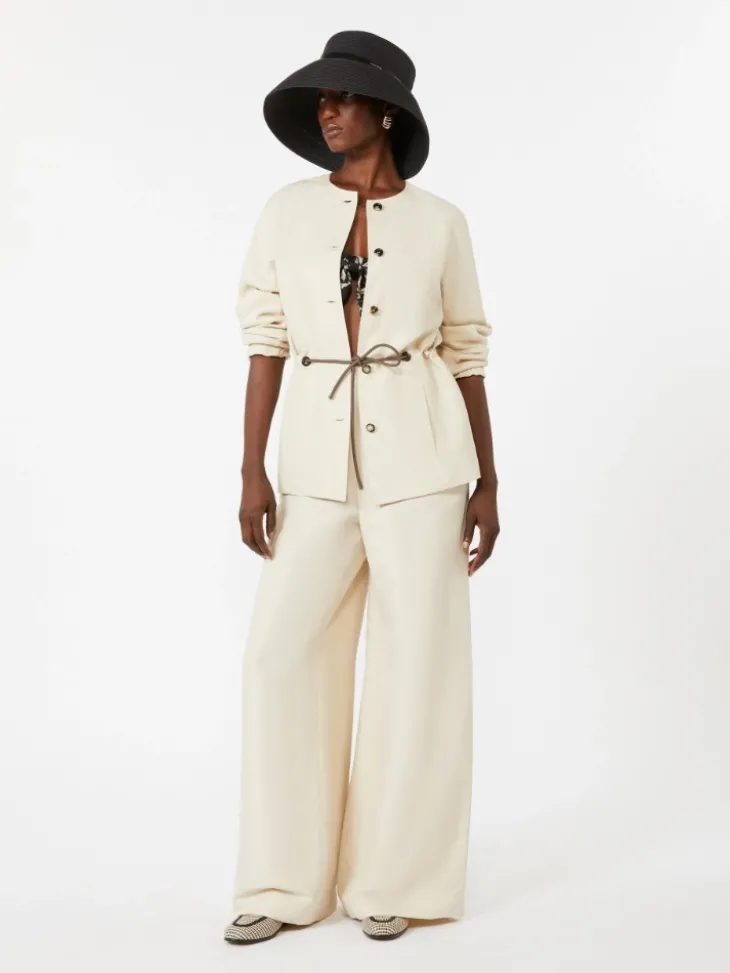 Linen and silk jacket - BEIGE