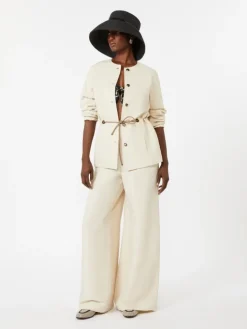 Linen and silk trousers - BEIGE