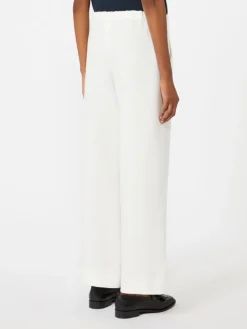 Linen basketweave trousers - WHITE