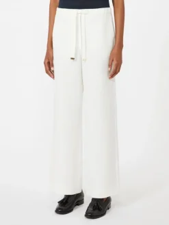 Linen basketweave trousers - WHITE