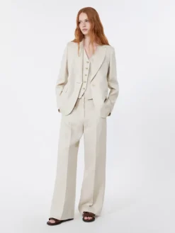 Linen canvas blazer - ECRU
