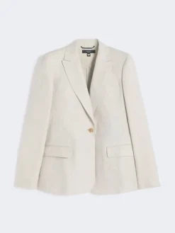 Linen canvas blazer - ECRU