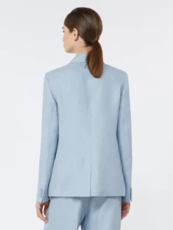 Linen canvas blazer - LIGHT BLUE