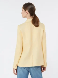 Linen canvas blazer - LIGHT YELLOW