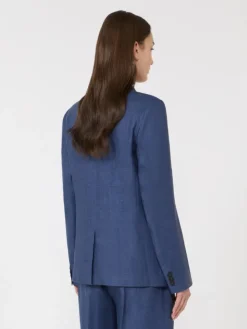 Linen canvas blazer - NAVY