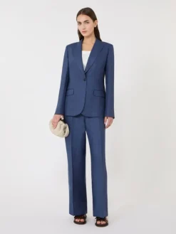 Linen canvas blazer - NAVY