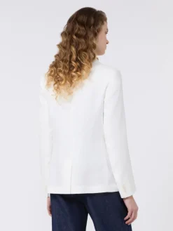 Linen canvas blazer - WHITE