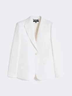 Linen canvas blazer - WHITE