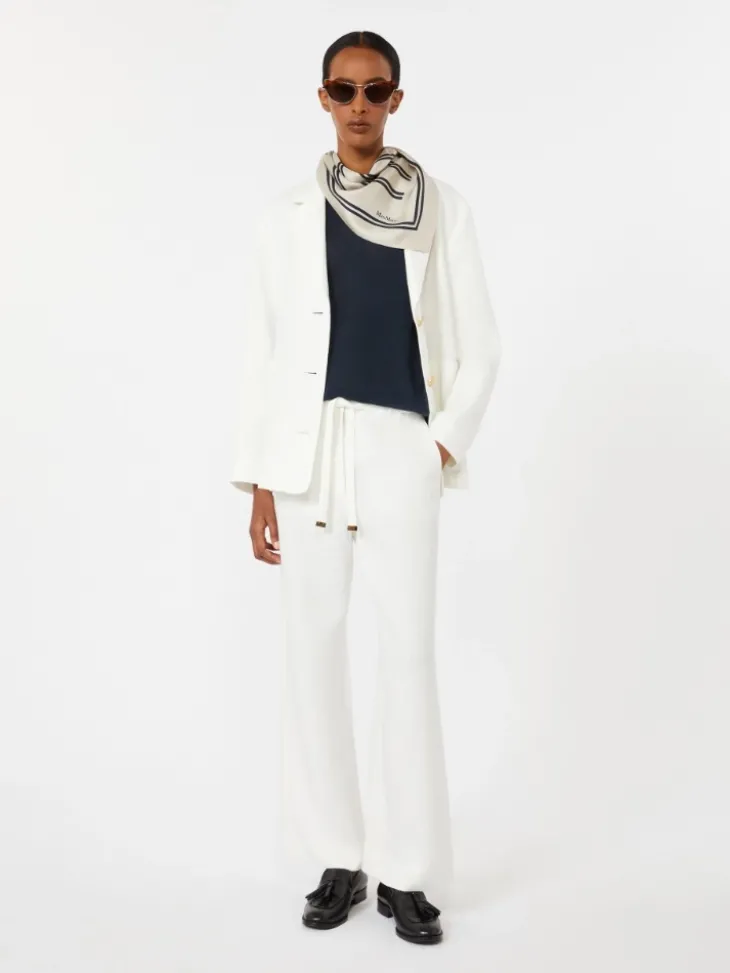 Linen canvas boxy jacket - WHITE
