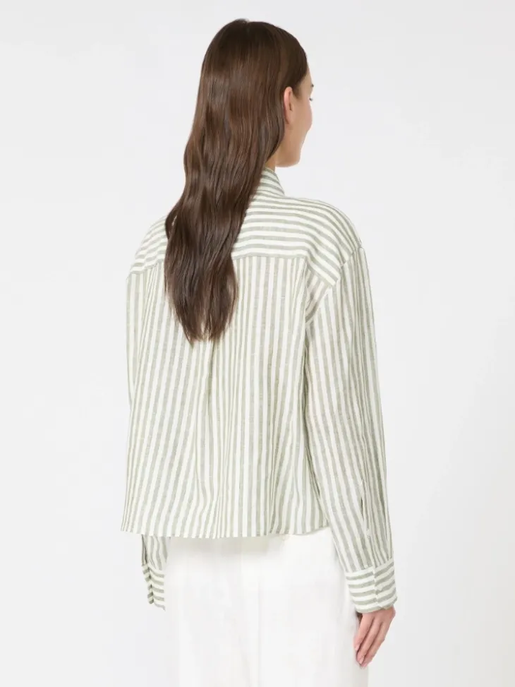 Linen canvas boxy shirt - KAKI