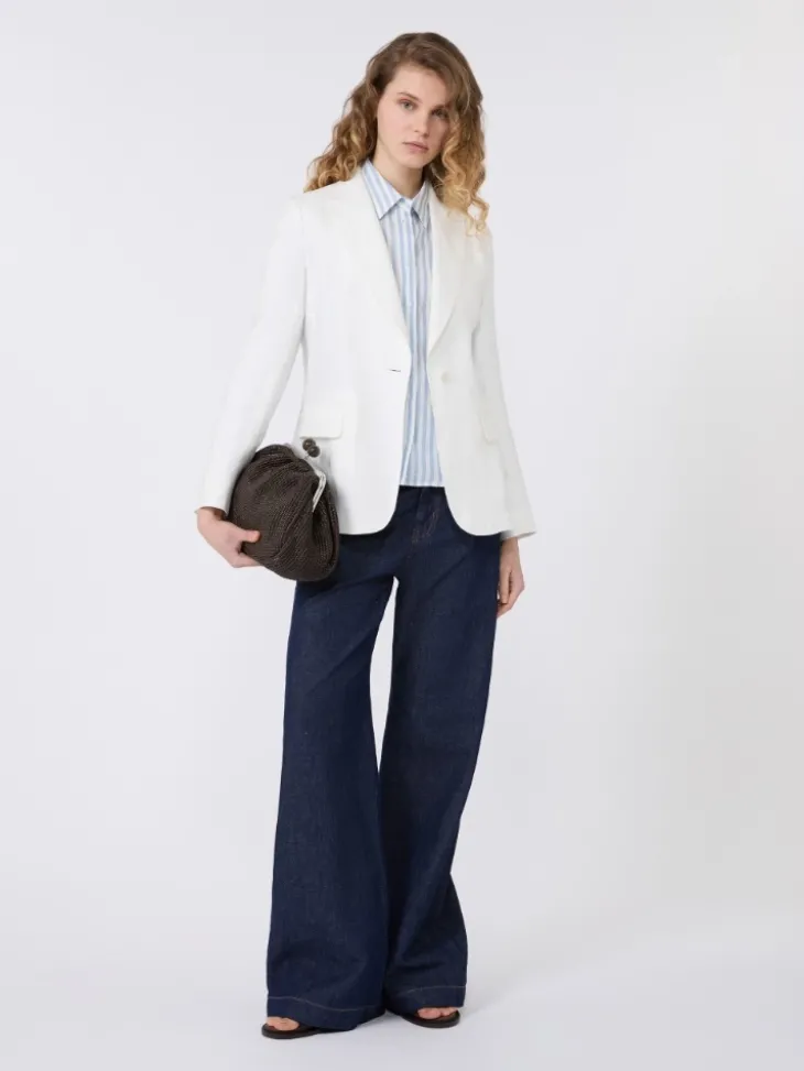 Linen canvas boxy shirt - LIGHT BLUE