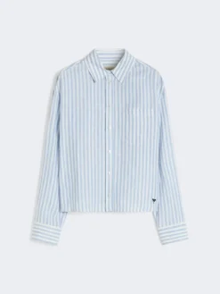 Linen canvas boxy shirt - LIGHT BLUE