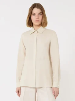 Linen canvas shirt - BEIGE