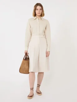 Linen canvas shirt - BEIGE