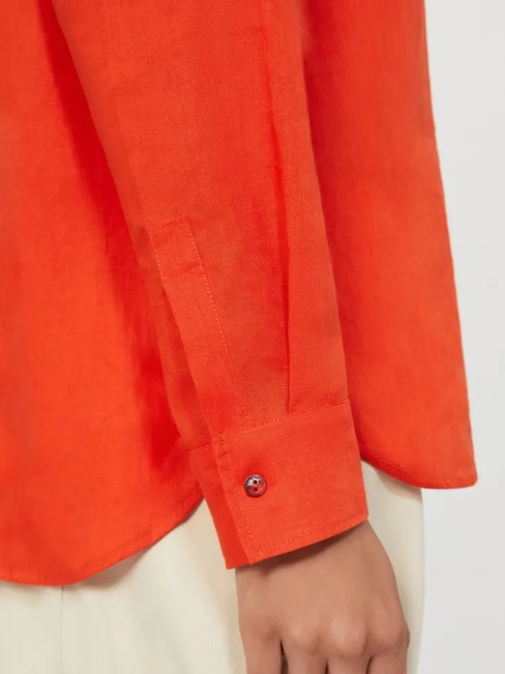 Linen canvas shirt - CORAL