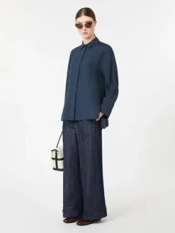 Linen canvas shirt - ULTRAMARINE