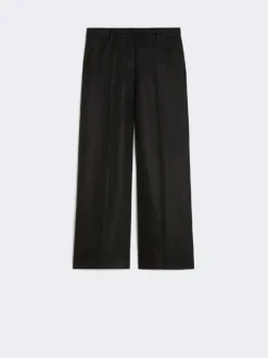 Linen canvas trousers - BLACK