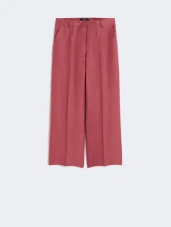 Linen canvas trousers - CHERRY