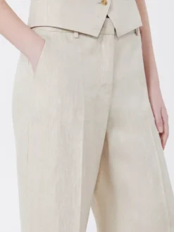 Linen canvas trousers - ECRU