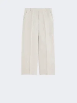 Linen canvas trousers - ECRU