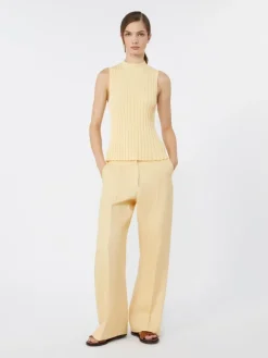 Linen canvas trousers - LIGHT YELLOW