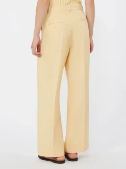 Linen canvas trousers - LIGHT YELLOW