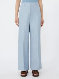 Linen canvas trousers - LIGHT BLUE