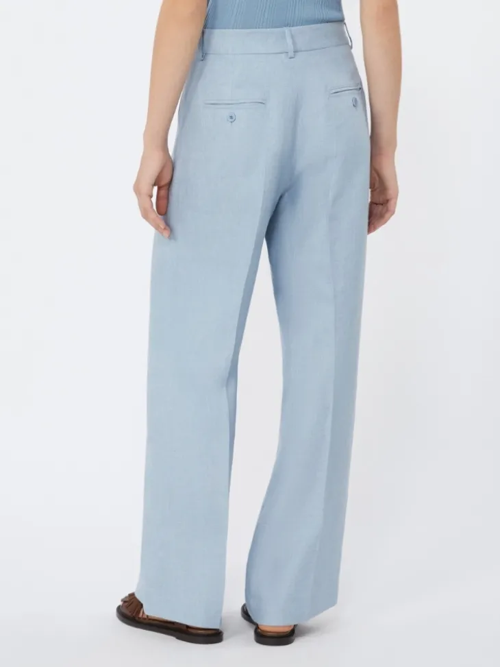 Linen canvas trousers - LIGHT BLUE