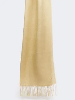 Linen stole with fringes - BEIGE