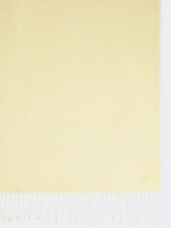 Linen stole with fringes - YELLOW