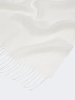 Linen stole with fringes - WHITE