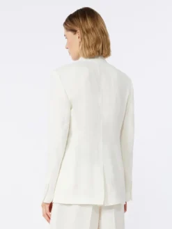 Linen twill blazer - NATURAL
